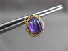 ANTIQUE LARGE 5.0CT AAA AMETHYST 14KT YELLOW GOLD STUD FLOWER EARRINGS #23830