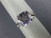 ESTATE 3.22CT DIAMOND & AAA AMETHYST 14KT WHITE GOLD CUSHION CUT SOLITAIRE RING