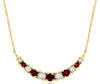.50CT DIAMOND & AAA RUBY 14K YELLOW GOLD GRADUATING HAPPY FACE BAR LOVE NECKLACE