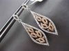 ESTATE .50CT DIAMOND 14KT WHITE & ROSE GOLD 3D FILIGREE HANGING EARRINGS