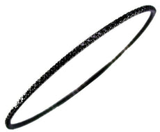 1.25CT BLACK DIAMOND 14KT WHITE GOLD 3D ETERNITY 2mm BANGLE BRACELET