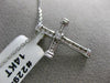 ESTATE .32CT DIAMOND 14KT WHITE GOLD 3D CLASSIC CROSS FLOATING PENDANT #22948