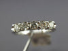 ESTATE .50CT DIAMOND 18KT WHITE GOLD 3D CLASSIC 5 STONE WEDDING ANNIVERSARY RING