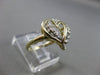ESTATE .05CT DIAMOND 14KT WHITE & YELLOW GOLD 3D DOUBLE HEART LOVE RING #25124