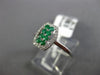 ESTATE .35CT DIAMOND & AAA EMERALD 14KT WHITE GOLD 3D MULTI ROW BARREL FUN RING