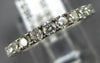 ESTATE .86CT DIAMOND 14KT WHITE GOLD 3D ROUND SEMI ETERNITY ANNIVERSARY RING