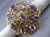 ANTIQUE VICTORIAN 14CT AAA AMETHYST 14KT YELLOW GOLD FLOWER PIN BROOCH #19164