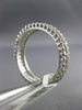 ESTATE WIDE 1.0CT DIAMOND 14K WHITE GOLD 3 ROW ETERNITY WEDDING ANNIVERSARY RING