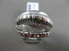 ESTATE WIDE .71CT DIAMOND 18K WHITE GOLD MULTI ROW CRISS CROSS PAVE SQUARE RING