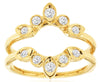 ESTATE .33CT DIAMOND 14KT YELLOW GOLD 3D ROUND ETOILE DOUBLE CROWN INSERT RING