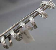 ESTATE LARGE 1.15CT ROUND DIAMOND 14KT WHITE GOLD 3D OPEN JOURNEY CUFF EARRINGS