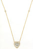 0.32CT DIAMOND 14KT YELLOW GOLD ROUND & BAGUETTE HEART SHAPE BY THE YARD NECKLACE