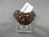 ESTATE 1.82CT DIAMOND & AAA ORANGE SAPPHIRE 18K 2 TONE GOLD ETOILE V SHAPE RING