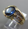 ESATE WIDE 1.89CT DIAMOND & SAPPHIRE 14K TWO TONE GOLD SEMI BEZL ENGAGEMENT RING