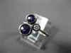 ESTATE .93CT DIAMOND & AAA AMETHYST 14KT WHITE GOLD 3 STONE TRIANGULAR FUN RING
