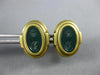 ESTATE KIESELSTEIN CORD HEART STONE 18KT YELLOW GOLD 3D CARVED OVAL EARRINGS