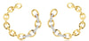 .10CT DIAMOND 14KT YELLOW GOLD MULTI LINK SEMI SIDEWAY HOOP FUN HANGING EARRINGS