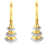 .11CT DIAMOND 14KT YELLOW GOLD 3D TRIANGULAR JOURNEY LEVERBACK HANGING EARRINGS