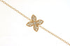ESTATE .16CT DIAMOND 14KT YELLOW GOLD 3D CLASSIC FLOWER FUN LOVE BRACELET