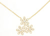 ESTATE .35CT DIAMOND 14KT YELLOW GOLD 3D SNOWFLAKE FLOWER FUN LOVE NECKLACE