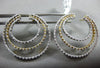 ESTATE LARGE 1.74CT DIAMOND 18K WHITE & YELLOW GOLD ETOILE HOOP CLIP ON EARRINGS