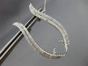 ESTATE LARGE .90CT DIAMOND 14KT WHITE GOLD CLASSIC LEAF DOUBLE WAVE FUN EARRINGS