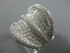ESTATE EXTRA LARGE 3.90CT DIAMOND 18K WHITE GOLD MULTI ROW PAVE ANNIVERSARY RING