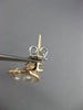 ESTATE .53CT DIAMOND 18KT 2 TONE GOLD 3D CLASSIC TEAR DROP LOVE HANGING EARRINGS