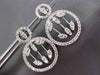 ESTATE LARGE 2.15CT ROUND DIAMOND 14K WHITE GOLD FLOATING CIRCULAR DROP EARRINGS