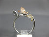 ESTATE LARGE .53CT DIAMOND 14KT WHITE YELLOW & ROSE GOLD 3D BUTTERFLY LOVE RING