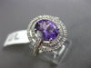 ESTATE 2.70CT DIAMOND & AAA AMETHYST 14K WHITE GOLD DOUBLE HALO ENGAGEMENT RING