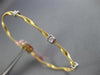 ESTATE .12CT DIAMOND 14KT TWO TONE GOLD 3D SQUARE HEART FLEXIBLE SWIRL BRACELET