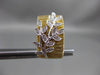 ESTATE .13CT DIAMOND 14K WHITE & YELLOW GOLD 3D FLOWER UMBRELLA CLIP ON EARRINGS