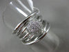 ESTATE WIDE .33CT DIAMOND 18KT WHITE GOLD MULTI ROW ROUND CLUSTER PAVE FUN RING