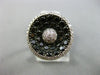 ESTATE 1.15CT WHITE & BLACK DIAMOND 14K WHITE & BLACK GOLD CIRCULAR CLUSTER RING