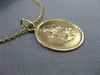 ESTATE 14KT YELLOW GOLD 3D CIRCULAR MOTHER MARY FLOATING PENDANT & CHAIN #25005