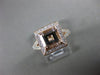 ESTATE WIDE 1.62CT MULTI GEM 14KT ROSE GOLD ROUND & SQUARE HALO ENGAGEMENT RING