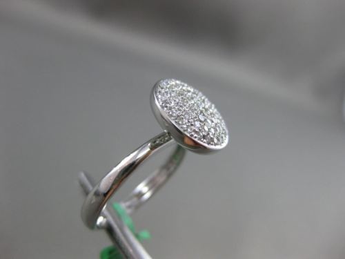 ESTATE LARGE .40CT DIAMOND 18KT WHITE GOLD 3D CLUSTER CIRCULAR CLASSIC RING
