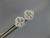 ESTATE .46CT DIAMOND 18KT WHITE GOLD 3D SQUARE FLOWER HALO STUD EARRINGS