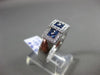 ESTATE .72CT DIAMOND & SAPPHIRE 14KT WHITE GOLD 3D HALO PAST PRESENT FUTURE RING