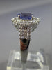 ESTATE 2.25CT DIAMOND & TANZANITE 14KT WHITE GOLD 3D DOUBLE HALO ENGAGEMENT RING