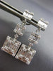 ESTATE LARGE 1.73CT DIAMOND 18KT WHITE GOLD 3D INVISIBLE STUD HANGING EARRINGS