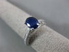 ESTATE 1.85CT DIAMOND & AAA SAPPHIRE 14KT WHITE GOLD 3D ENGAGEMENT RING #26276