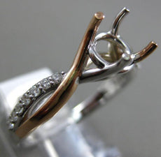 ESTATE .17CT DIAMOND 14KT WHITE & ROSE GOLD INFINITY SEMI MOUNT ENGAGEMENT RING