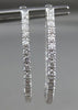 ESTATE LARGE 2.14CT DIAMOND 14K WHITE GOLD 3D DOUBLE SIDED CLASSIC HOOP EARRINGS