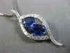 LARGE 1.6CT DIAMOND & AAA SAPPHIRE 14K WHITE GOLD LEAF INFINITY FLOATING PENDANT