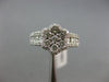 ESTATE WIDE .96CT DIAMOND 14KT WHITE GOLD 3D FLOWER HALO PAVE CLUSTER LOVE RING