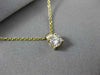 ESTATE .39CT DIAMOND 14K YELLOW GOLD CLASSIC SOLITAIRE FLOATING PENDANT & CHAIN