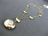ESTATE LARGE .50CT DIAMOND 14K TWO TONE GOLD 3D CLUSTER CIRCULAR LARIAT NECKLACE