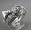 ESTATE WIDE 1.10CT DIAMOND 14KT WHITE GOLD 3D MULTI ROW INFINITY PAVE LOVE RING